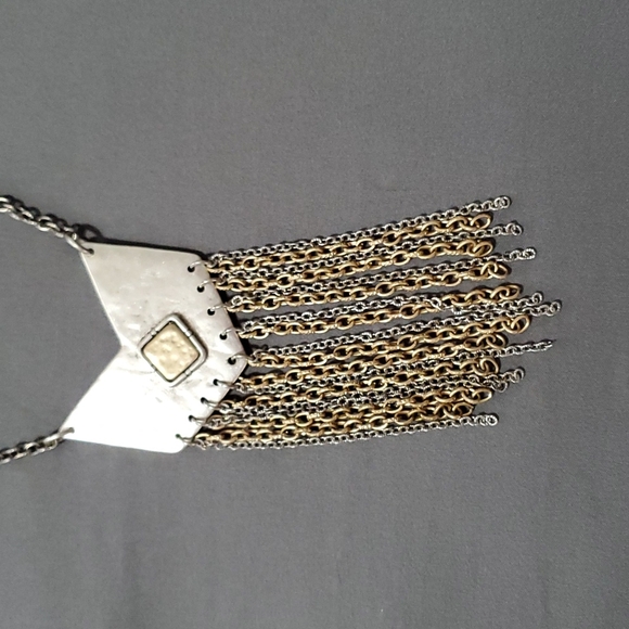 Statement Gold & Silver, Designer Necklace - Picture 2 of 4